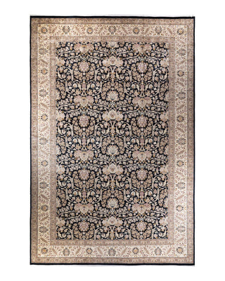 Traditional Mogul Black Wool Area Rug 12' 2" x 18' 5" - Solo Rugs