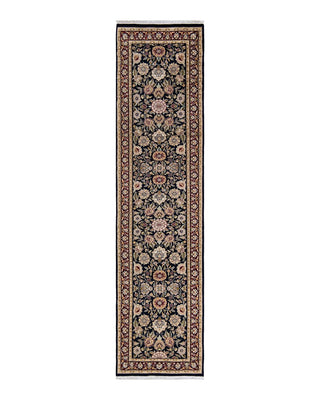 Traditional Mogul Black Wool Runner 2' 6" x 10' 4" - Solo Rugs