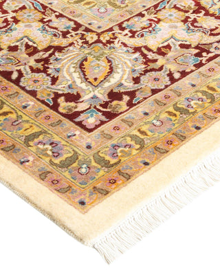 Traditional Mogul Ivory Wool Area Rug 9' 3" x 12' 1" - Solo Rugs