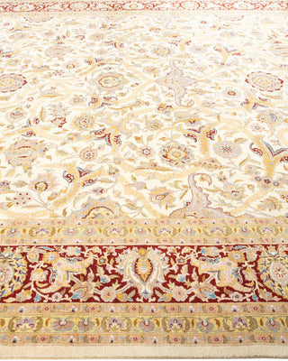 Traditional Mogul Ivory Wool Area Rug 9' 3" x 12' 1" - Solo Rugs