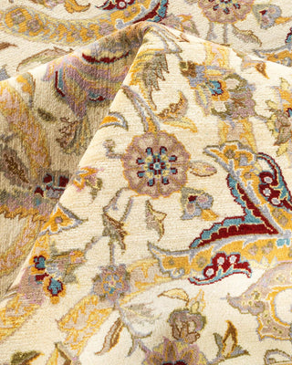 Traditional Mogul Ivory Wool Area Rug 9' 3" x 12' 1" - Solo Rugs