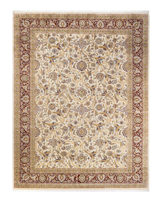 Traditional Mogul Ivory Wool Area Rug 9' 3" x 12' 1" - Solo Rugs