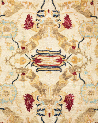 Traditional Mogul Ivory Wool Area Rug 6' 2" x 13' 7" - Solo Rugs
