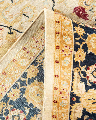 Traditional Mogul Ivory Wool Area Rug 6' 2" x 13' 7" - Solo Rugs