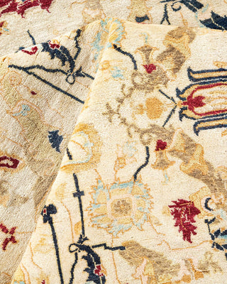 Traditional Mogul Ivory Wool Area Rug 6' 2" x 13' 7" - Solo Rugs