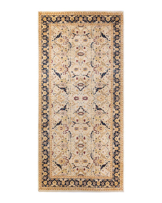 Traditional Mogul Ivory Wool Area Rug 6' 2" x 13' 7" - Solo Rugs