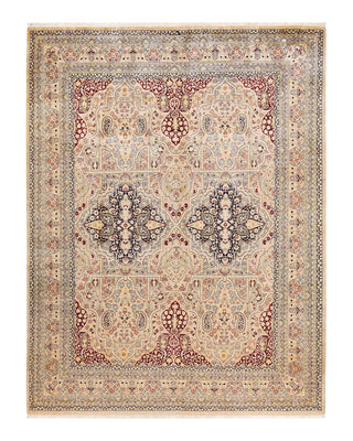 Traditional Mogul Ivory Wool Area Rug 8' 1" x 10' 6" - Solo Rugs