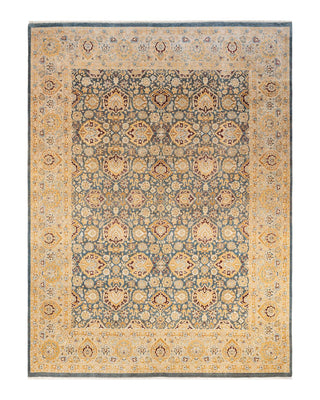 Traditional Mogul Gray Wool Area Rug 8' 1" x 10' 10" - Solo Rugs