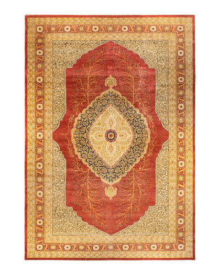 Traditional Mogul Orange Wool Area Rug 12' 1" x 18' 1" - Solo Rugs
