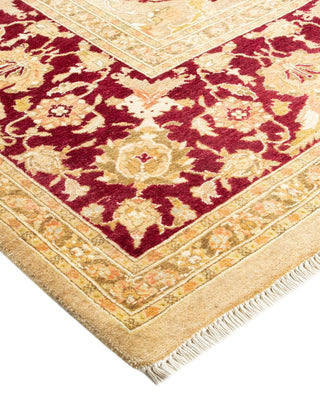 Traditional Mogul Yellow Wool Area Rug 8' 1" x 10' 5" - Solo Rugs