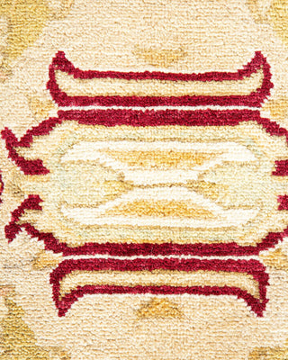 Traditional Mogul Yellow Wool Area Rug 8' 1" x 10' 5" - Solo Rugs