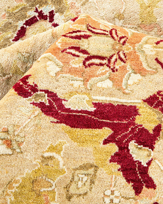 Traditional Mogul Yellow Wool Area Rug 8' 1" x 10' 5" - Solo Rugs