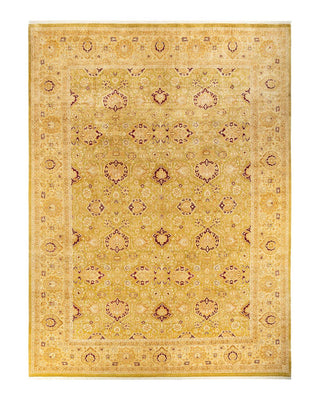 Traditional Mogul Green Wool Area Rug 10' 2" x 13' 10" - Solo Rugs