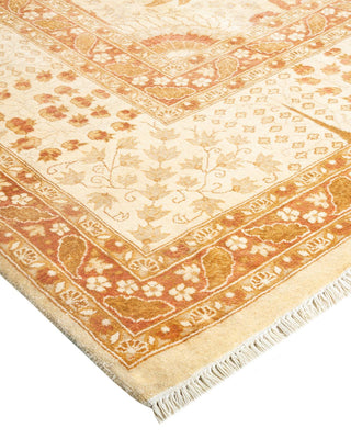 Traditional Mogul Ivory Wool Area Rug 6' 2" x 9' 3" - Solo Rugs