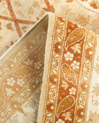 Traditional Mogul Ivory Wool Area Rug 6' 2" x 9' 3" - Solo Rugs