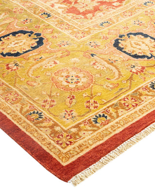 Traditional Mogul Orange Wool Area Rug 6' 3" x 9' 2" - Solo Rugs