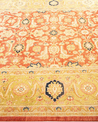 Traditional Mogul Orange Wool Area Rug 6' 3" x 9' 2" - Solo Rugs