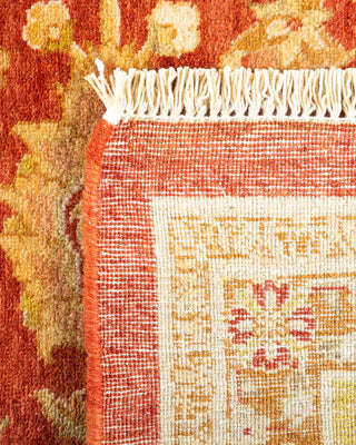 Traditional Mogul Orange Wool Area Rug 6' 3" x 9' 2" - Solo Rugs