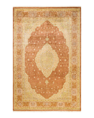 Traditional Mogul Brown Wool Area Rug 6' 1" x 9' 2" - Solo Rugs