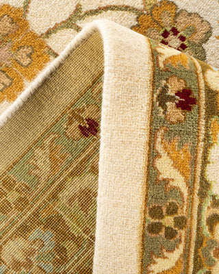 Traditional Mogul Ivory Wool Area Rug 9' 1" x 12' 3" - Solo Rugs