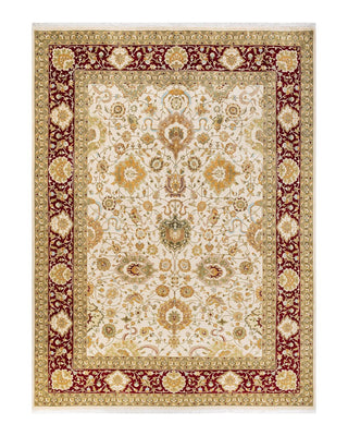 Traditional Mogul Ivory Wool Area Rug 9' 1" x 12' 3" - Solo Rugs