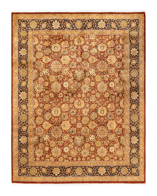 Traditional Mogul Orange Wool Area Rug 8' 3" x 10' 7" - Solo Rugs