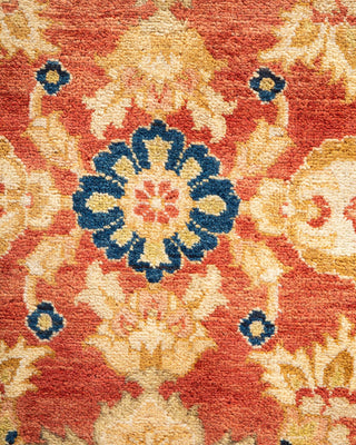 Traditional Mogul Orange Wool Area Rug 8' 4" x 9' 9" - Solo Rugs
