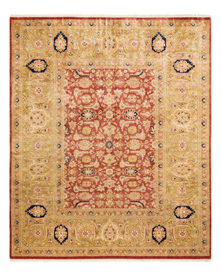 Traditional Mogul Orange Wool Area Rug 8' 4" x 9' 9" - Solo Rugs