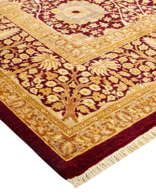 Traditional Mogul Red Wool Area Rug 6' 2" x 9' 3" - Solo Rugs