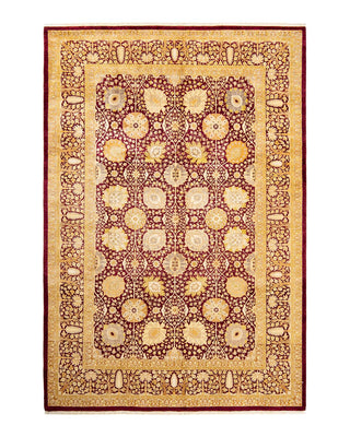 Traditional Mogul Red Wool Area Rug 6' 2" x 9' 3" - Solo Rugs