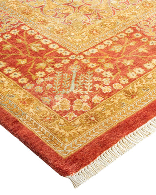Traditional Mogul Orange Wool Area Rug 6' 1" x 9' 6" - Solo Rugs