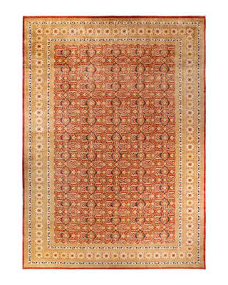 Traditional Mogul Orange Wool Area Rug 12' 2" x 17' 4" - Solo Rugs
