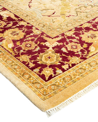 Traditional Mogul Yellow Wool Area Rug 8' 3" x 10' 4" - Solo Rugs