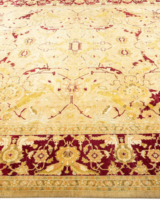 Traditional Mogul Yellow Wool Area Rug 8' 3" x 10' 4" - Solo Rugs