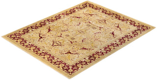 Traditional Mogul Yellow Wool Area Rug 8' 3" x 10' 4" - Solo Rugs