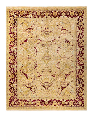 Traditional Mogul Yellow Wool Area Rug 8' 3" x 10' 4" - Solo Rugs