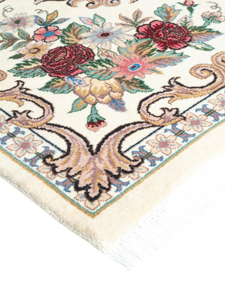 Traditional Mogul Ivory Wool Area Rug 9' 3" x 12' 1" - Solo Rugs