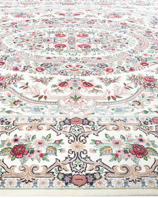 Traditional Mogul Ivory Wool Area Rug 9' 3" x 12' 1" - Solo Rugs