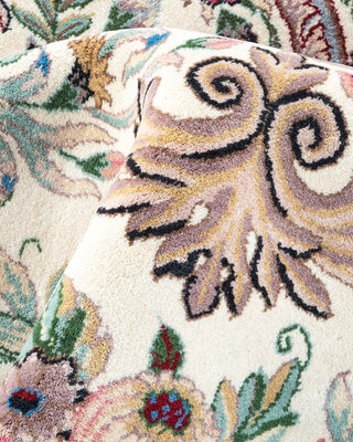 Traditional Mogul Ivory Wool Area Rug 9' 3" x 12' 1" - Solo Rugs