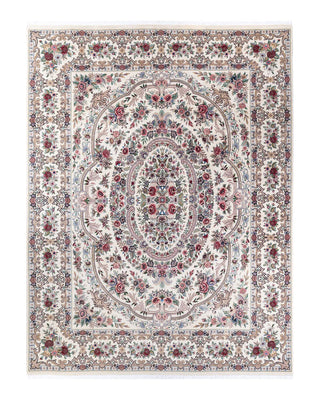 Traditional Mogul Ivory Wool Area Rug 9' 3" x 12' 1" - Solo Rugs