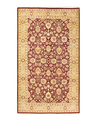 Traditional Mogul Red Wool Area Rug 5' 1" x 8' 10" - Solo Rugs