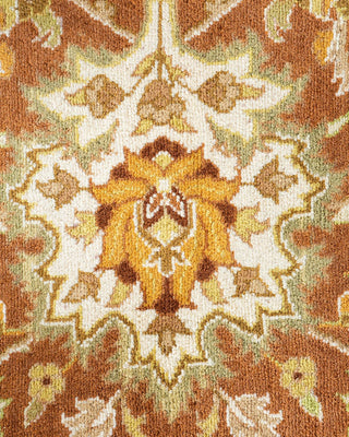 Traditional Mogul Brown Wool Area Rug 10' 1" x 13' 0" - Solo Rugs
