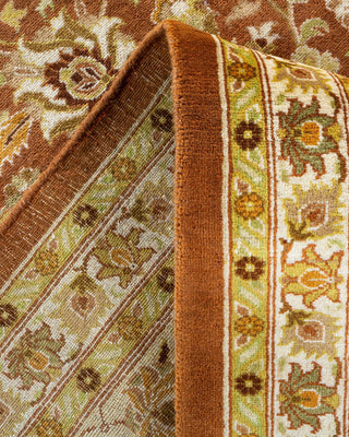 Traditional Mogul Brown Wool Area Rug 10' 1" x 13' 0" - Solo Rugs