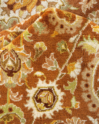 Traditional Mogul Brown Wool Area Rug 10' 1" x 13' 0" - Solo Rugs