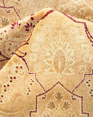 Traditional Mogul Beige Wool Area Rug 8' 10" x 12' 9" - Solo Rugs
