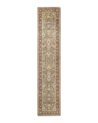 Traditional Mogul Green Wool Runner 2' 6" x 12' 5" - Solo Rugs