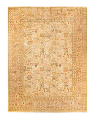 Traditional Mogul Ivory Wool Area Rug 9' 1" x 12' 2" - Solo Rugs