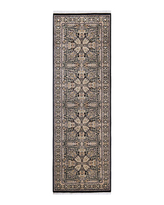 Traditional Mogul Black Wool Runner 2' 7" x 8' 4" - Solo Rugs