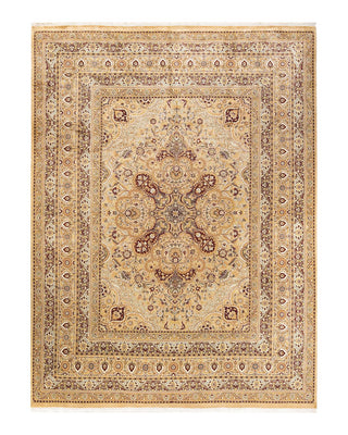 Traditional Mogul Yellow Wool Area Rug 9' 2" x 12' 3" - Solo Rugs