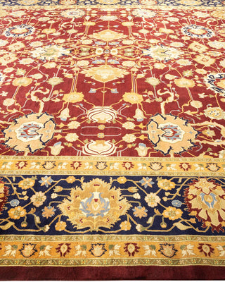 Traditional Mogul Red Wool Area Rug 12' 2" x 17' 7" - Solo Rugs